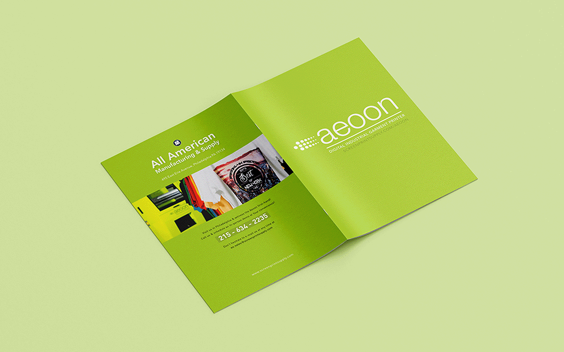 Design mock up of a printer product catalog