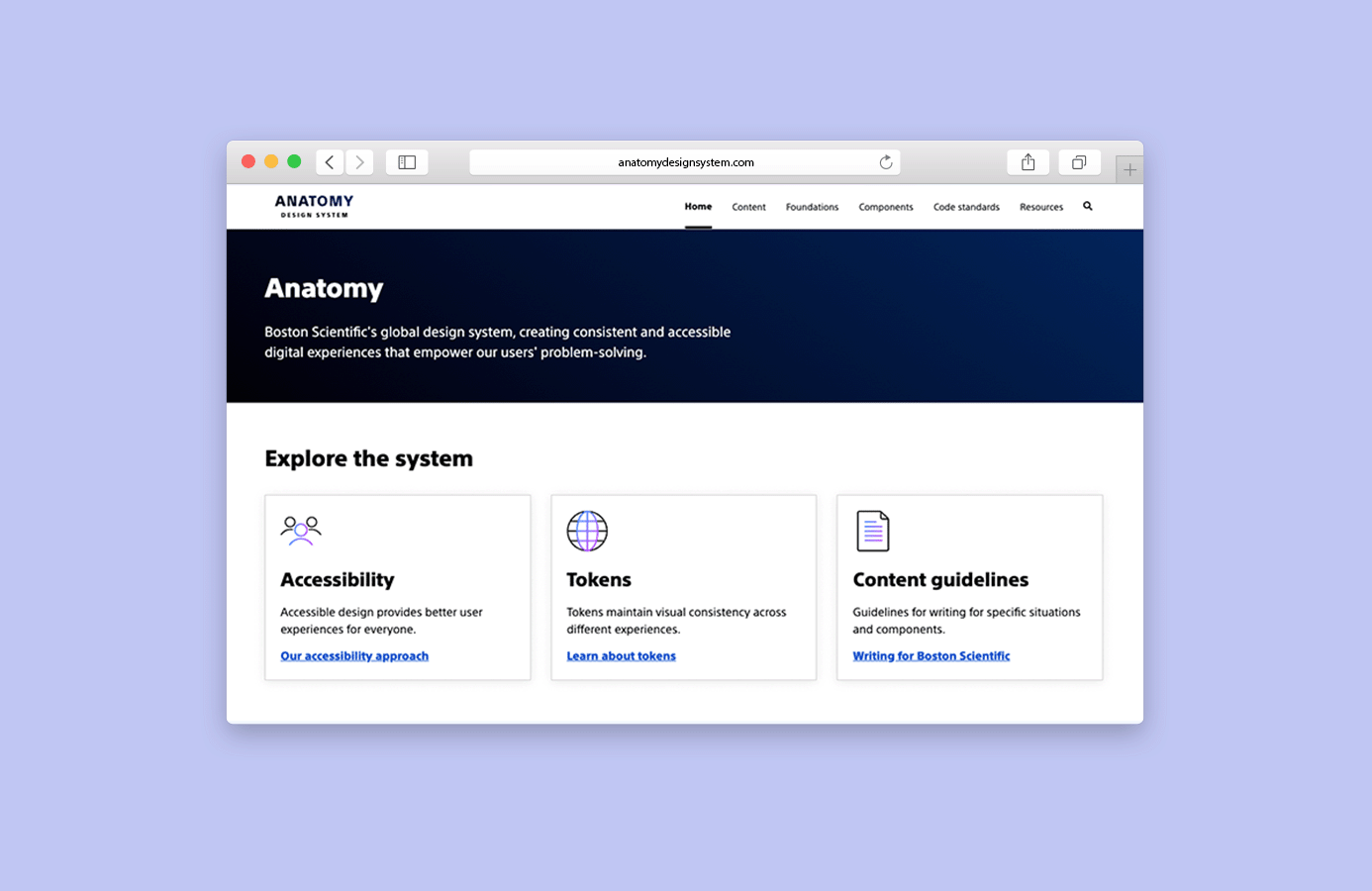 Anatomy website preview
