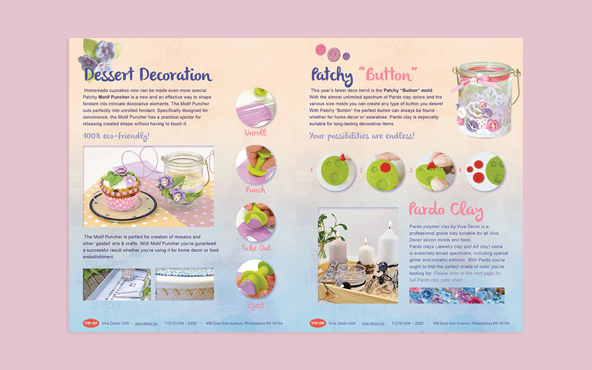 Design mock up of a crafting product catalog