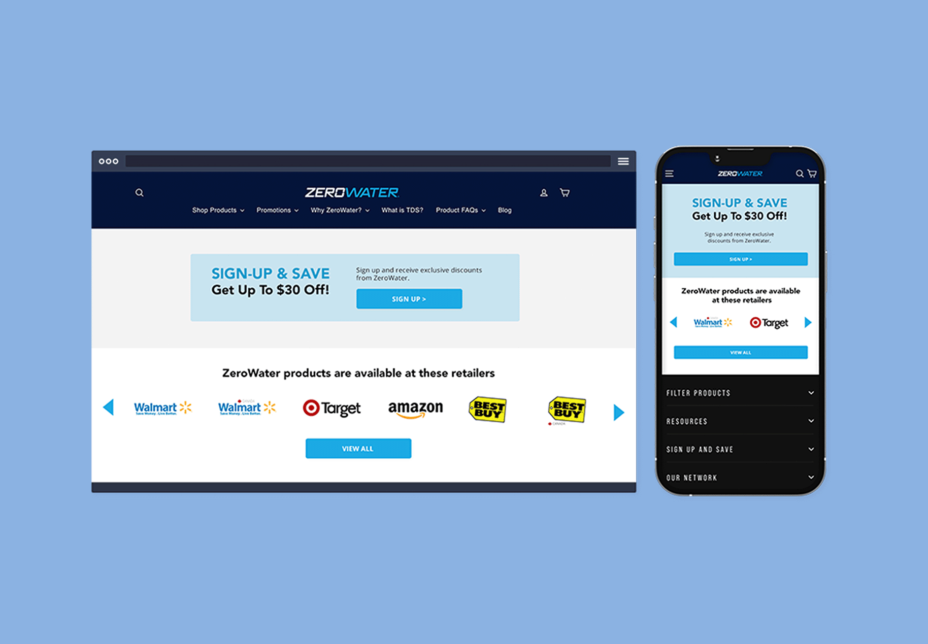 Website preview on desktop and mobile devices